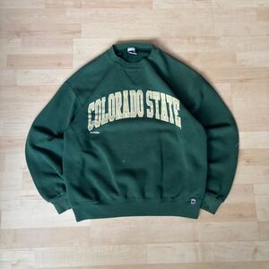 Russell Athletic Colorado State Rams Green Crewneck Sweatshirt Mens L